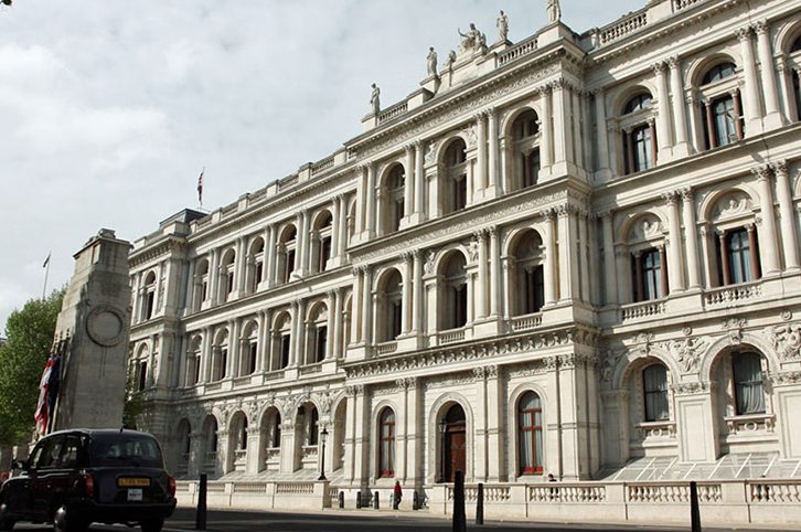 Exterior shot of the Foreign Office in Whitehall
