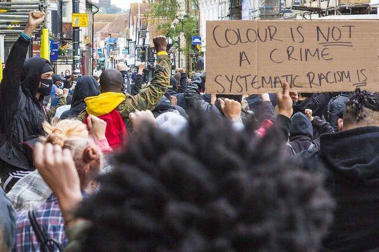 UK peaceful demonstrations in support of black lives matter