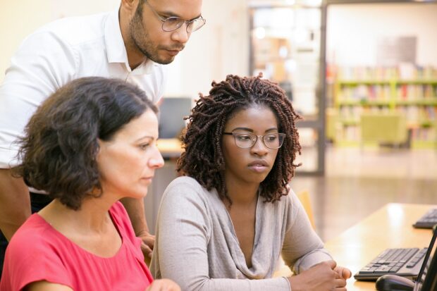 social work researchers in discussion