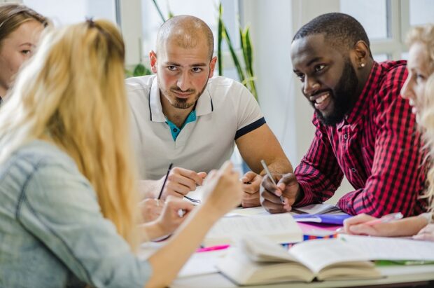 Adult social workers studying