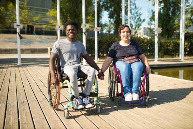 Wheelchair users enjoying outdoor physical activities